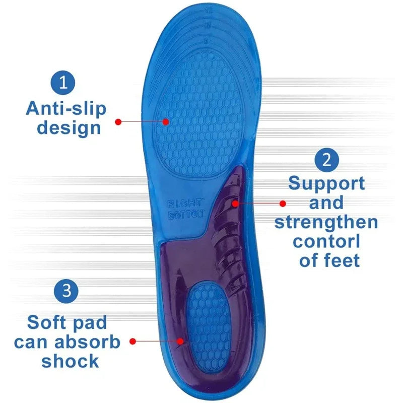 Palmilha Ortopédica Em Gel Silicone Anti-Impacto Unissex