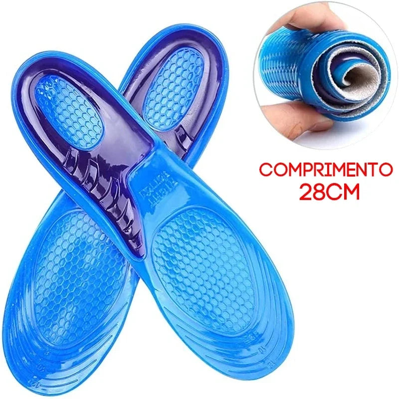 Palmilha Ortopédica Em Gel Silicone Anti-Impacto Unissex